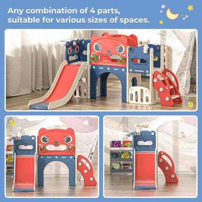NYEEKOY 9 in 1 Toddler Slide Playset Indoor Outdoor Kids Slide and Climber for Toddler Age 1-6, Children Slide Climber Playground