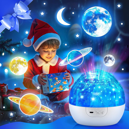 Solar System for Kids Projector Night Light, 360°Rotating+5 Films Planet Space Projector for Bedroom, Bright Night Light for Boys Room, Space Toys for Kids 3-5, Solar System Planet Toys for Boy Gifts