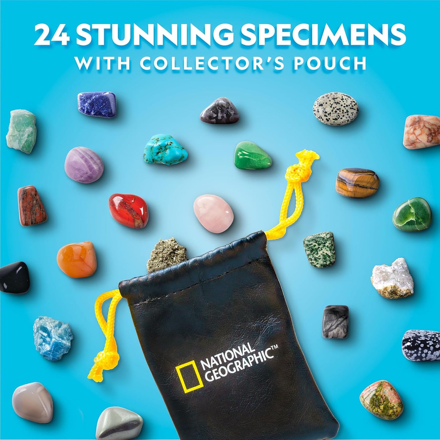 NATIONAL GEOGRAPHIC 2026 Rock Collection Advent Calendar - Countdown Calendar for Kids with 24 Gemstones, Minerals & Fossils for Kids, Complete Gem & Fossil Collection