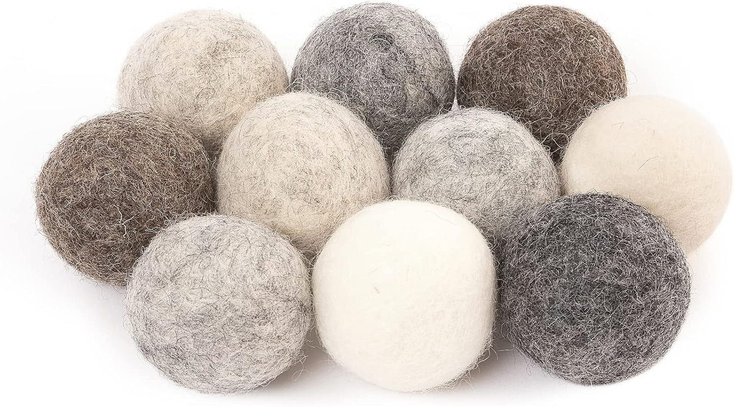 Glaciart One Felt Balls, Felt Pom Poms (5 Pieces) 4 Centimeters - 1.6 Inch, Handmade Felted 5 Vibrant Colors Wool Balls for Cats, Felting and Garland