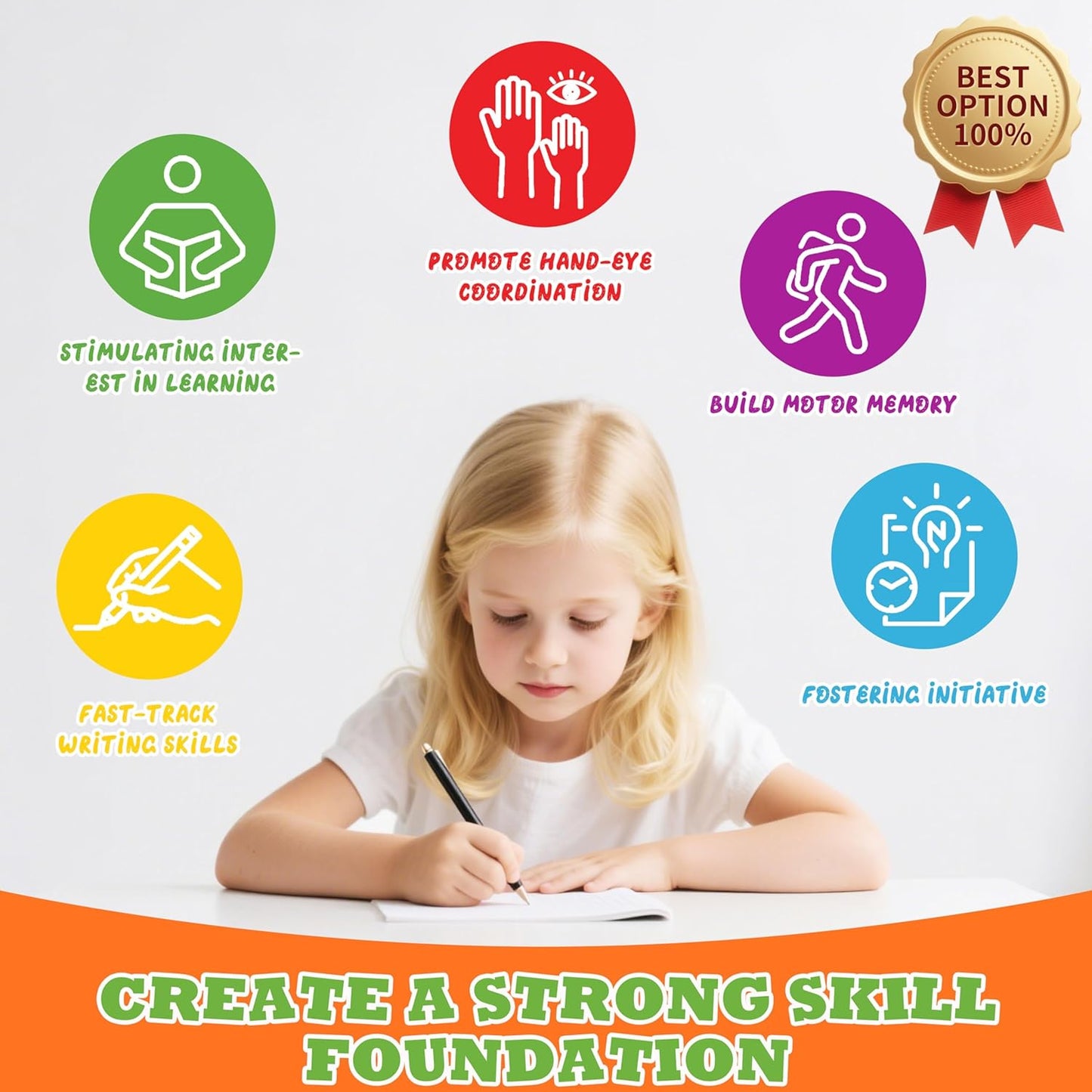 Magic Grooved Writing Practice for Kids Ages 3–5, Reusable Grooved Writing Books for Kids 3–5, Handwriting Practice for Kids 5–7, Preschool Tracing Workbook & Learning Activities