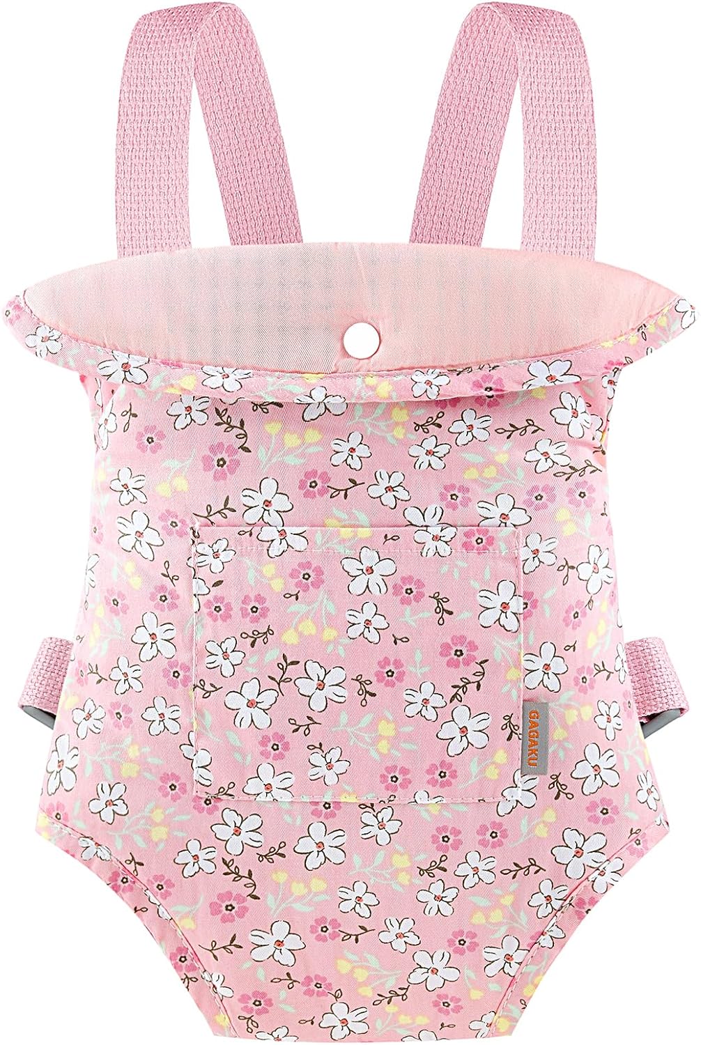 GAGAKU Baby Doll Carrier for Little Girls, Reborn Doll Accessories for Toddlers 3+ Years Old, Kids Toy Baby Dolls Sling Carrier - Pink - Moonflower