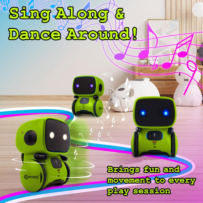 Contixo R1 Kids Robot Toy, Blue Interactive Smart Robots with Voice Control Talking Dancing Learning Touch Sensor Compact Educational Portable Toy for Boys Girls Toddlers 3-8 Years Old Birthday Gifts