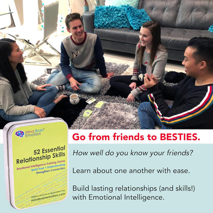 Mind Brain Emotion 52 Essential Conversations for Home, Therapy, Speech, School Classroom - Conversation Cards for Kids, Family, Teacher & Counselor to Build Growth Mindset & Communication Skills