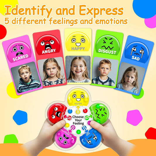 KidSquare Color Sorting Sensory Toys for Kids with Autism, Autistic 5-7, Gifts for Kids, Feelings Wheel Social Emotional Learning Activities, Fine Motor Skills Calming Fidget Toys, Ages 3+