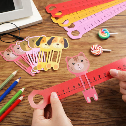 Eersida 24 Pcs Slide and Learn Number Lines 0 to 30 PVC Math Number Line for Student Animal Positive Integers Slide Rules Childhood Education Materials for School,16.5 x 1.5 Inch(Bright Colors)