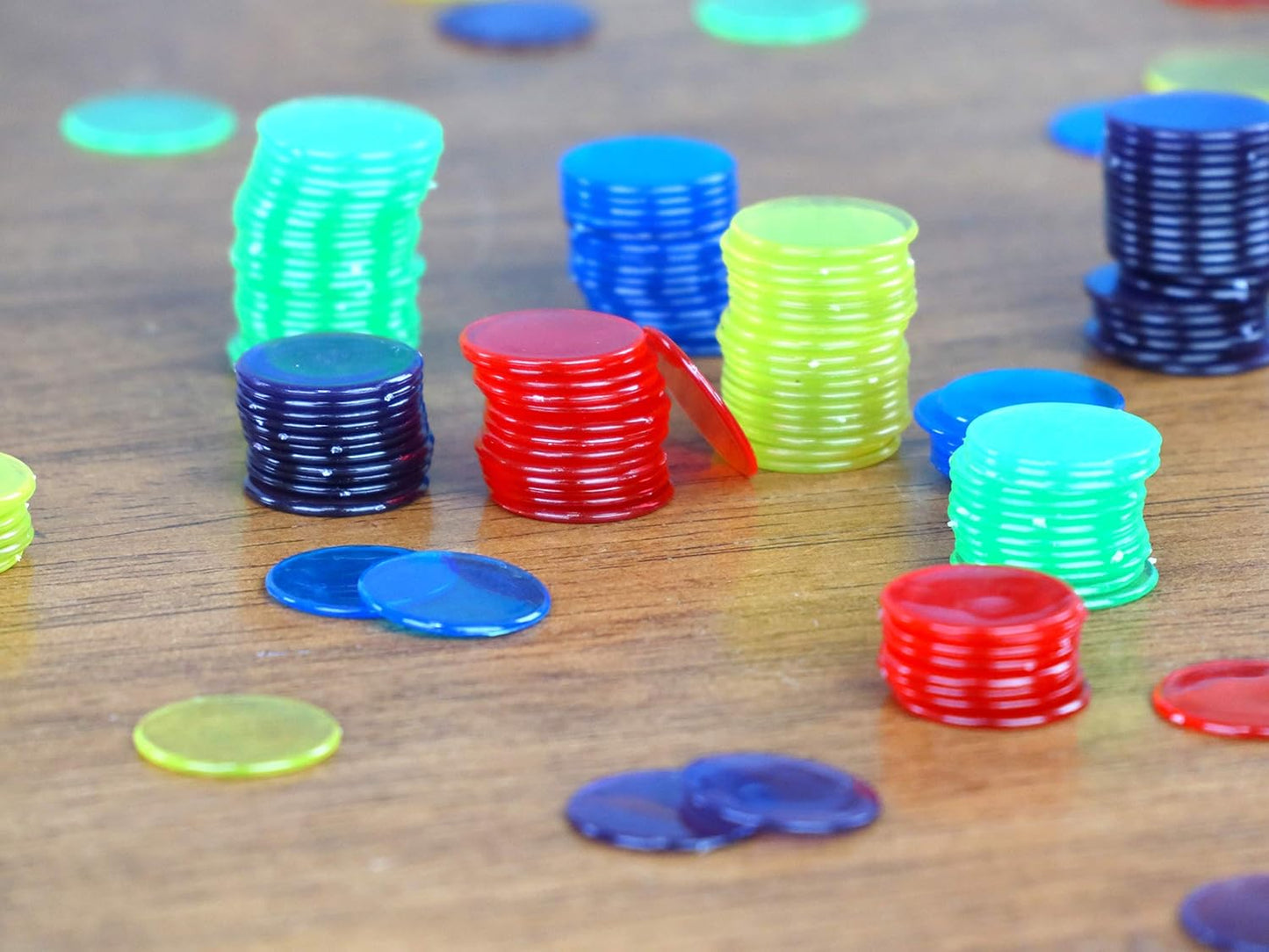 Regal Bingo Plastic Bingo Chips 1000 Pcs - Clear Transparent Counters Game Chips Set for Board Game - Fun Family Bingo Night - 3/4 Inch Yellow Color
