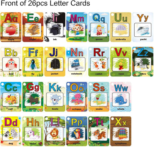 Coolplay A-Z 26 Alphabet Water Cards, Children Drawing Card for Kids Educational Toys for Travel