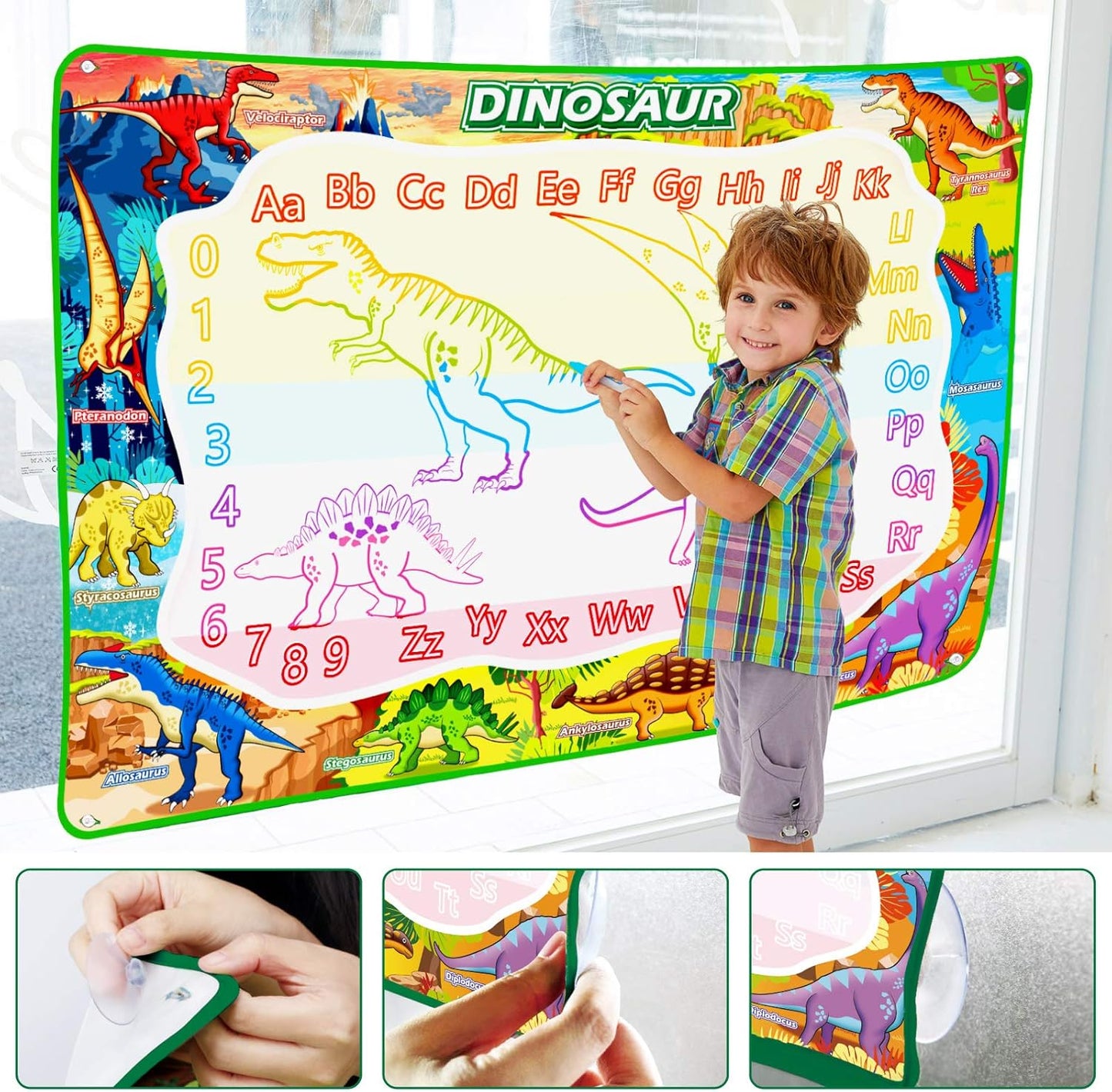 Jasonwell Aqua Water Doodle Mat 48 x 36 Inches Large Magic Drawing Doodling Mat Coloring Mat Educational Toys Christmas Birthday Gifts for Kids Toddler Boys Girls Age 2 3 4 5 6 7 8 Year Old (Galaxy)