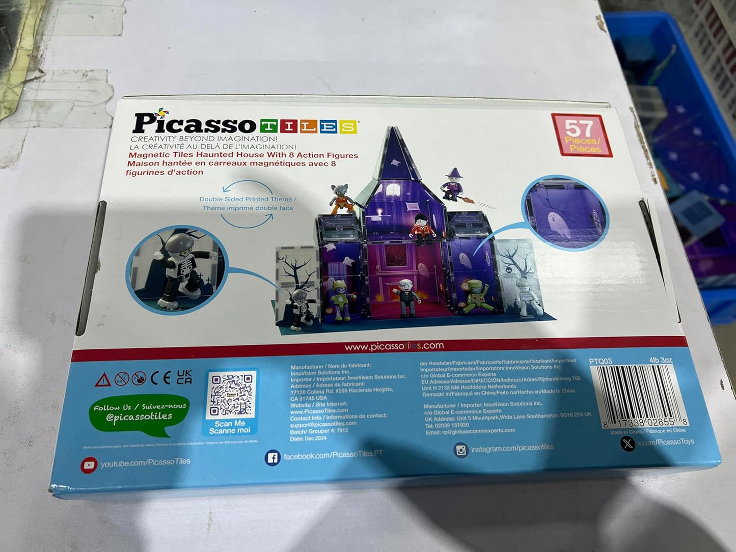 PicassoTiles 60pc Magnetic Tile Princess Castle Building Set with Double Sided Printed Tiles 2 Character Figures STEM Educational Toy Kit for Kids Pretend Play Montessori Learning Ages 3 to 8 PTQ04