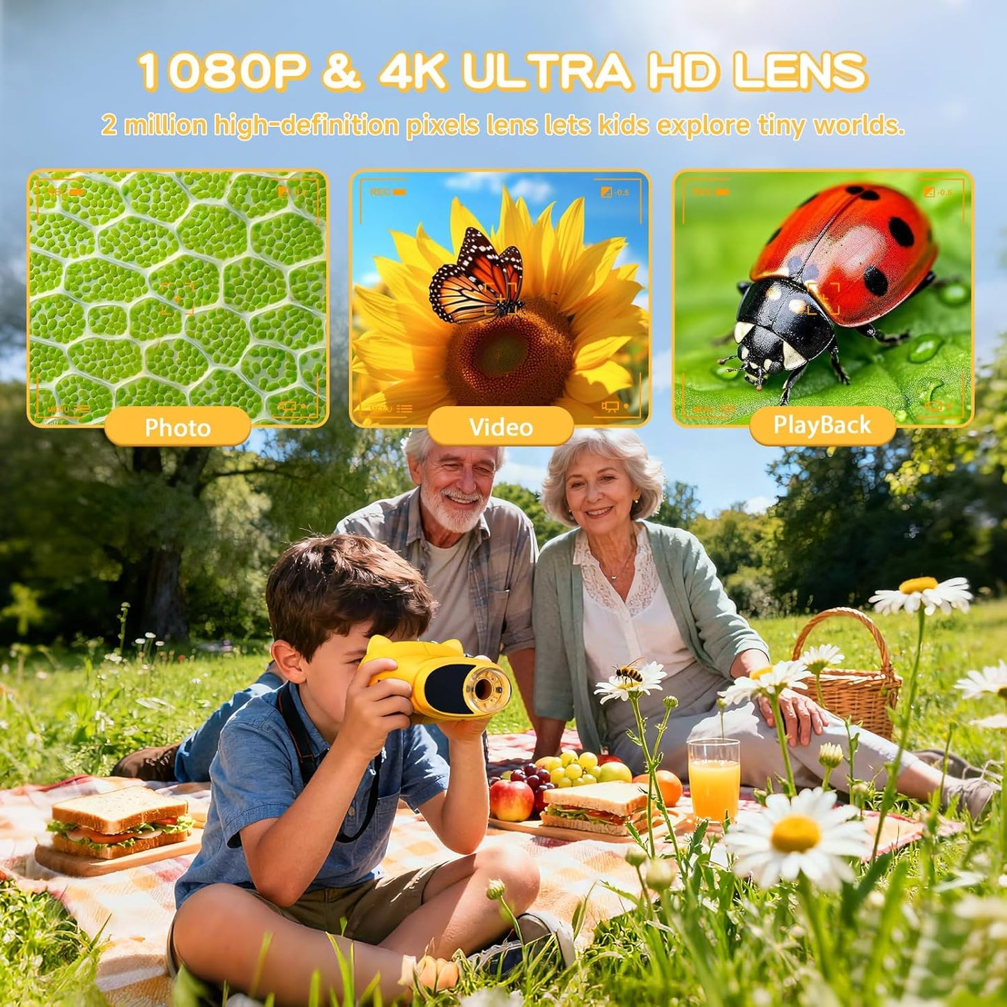 1000X Handheld Digital Microscope for Kids, Pocket Microscope with 2.0" IPS Screen, Portable STEM Science Toy for Ages 4-12, Educational Birthday Gift for Boys Girls, Outdoor Exploration Kit