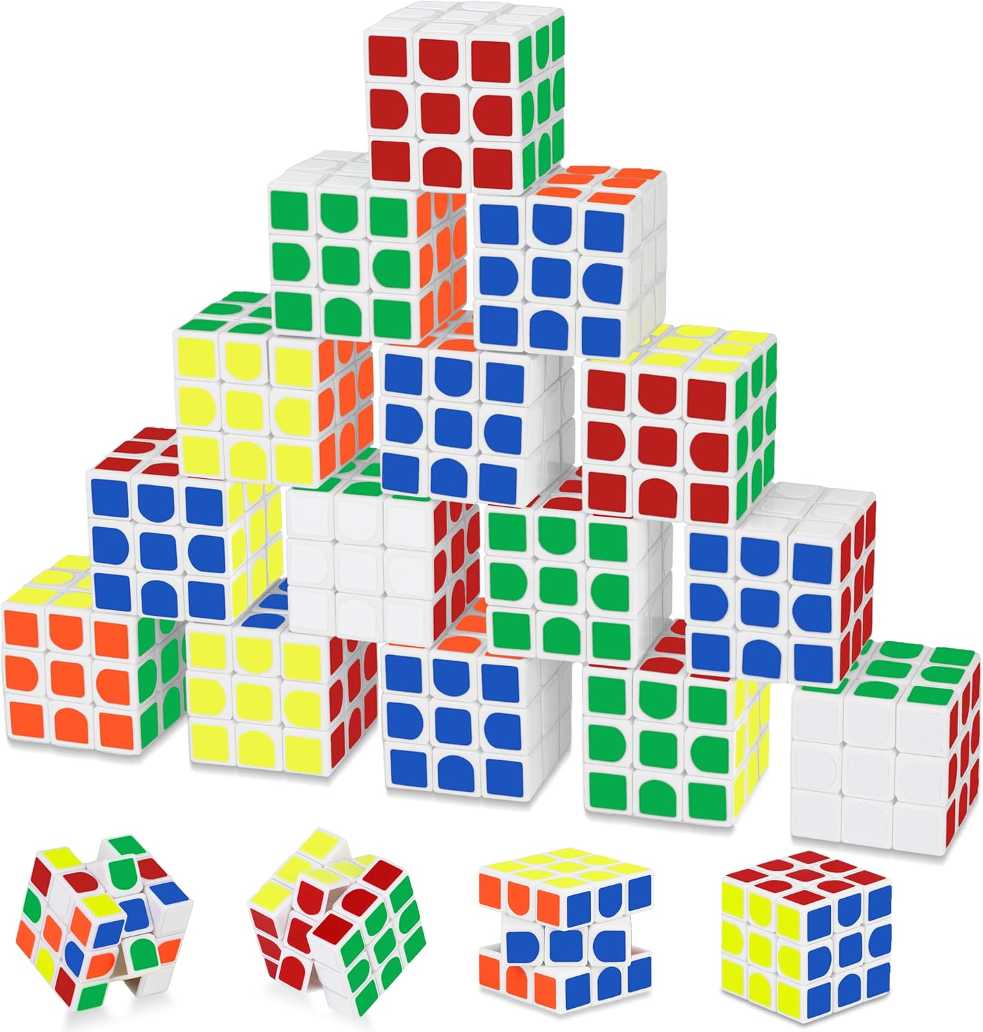 Mini Cube Puzzle Party Favors for Kids: 28 Pack 1.18in 3x3 Magic Cube School Rewards & Classroom Prize for Students - Birthday Valentines Easter Stress Relief Toys Goody Bag Filler Gifts