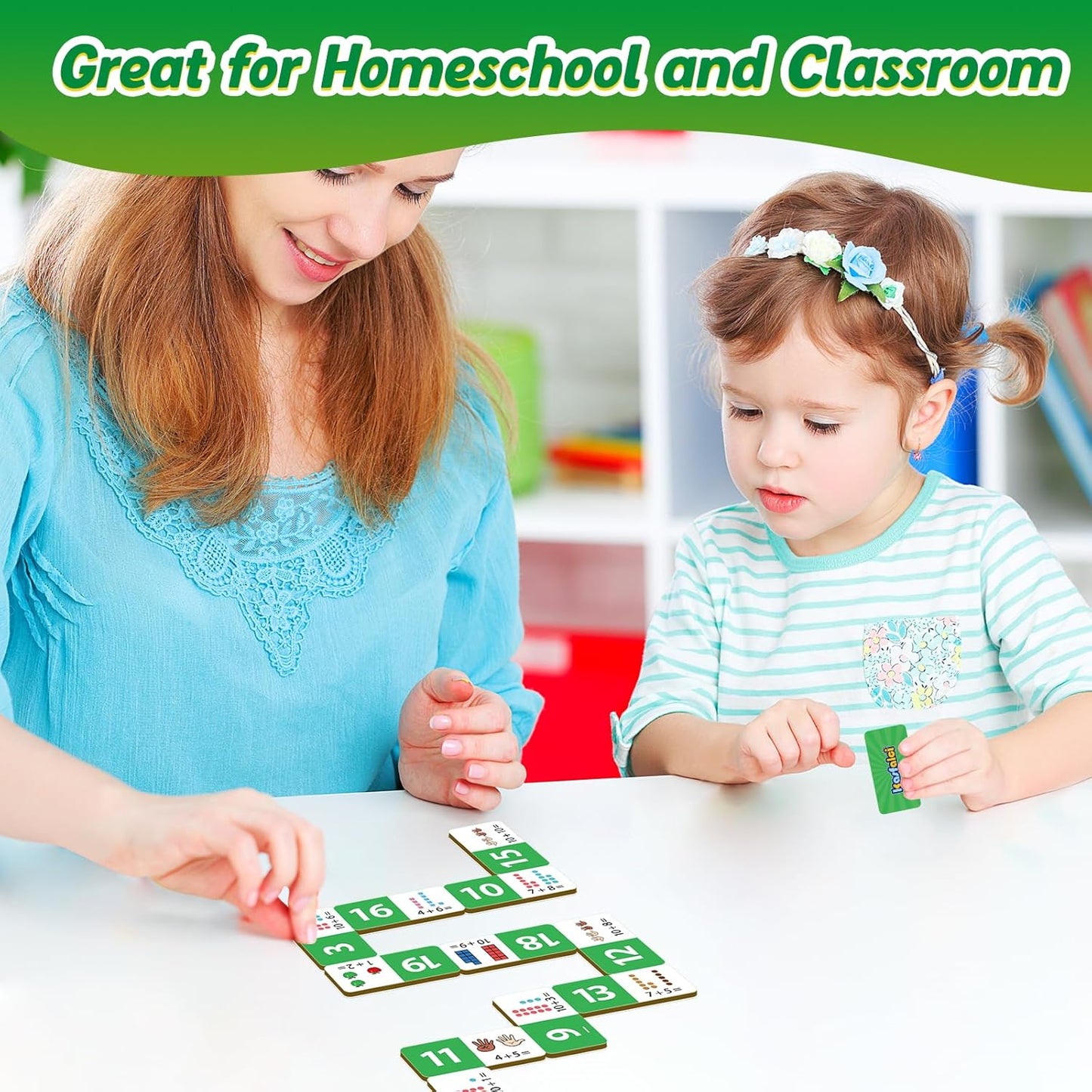Kasfalci Multiplication Dominoes Set,Math Manipulatives Games for Kids,Counting Toy,Learning Games,Preschool Learning Activities,Homeschool Supplies,Kindergarten Classroom Must Haves,1st 2nd 3rd Grade