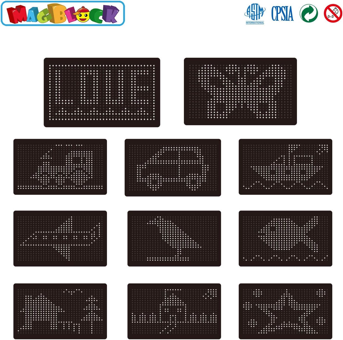 MAGBLOCK Magnetic Drawing Board Kids Writing Pad with Magnet Pen, Portable Educational Toys for Toddlers Kids Boys and Girls,Gifts Ideal for Travel and Road Trips (8.58in x6.89in)