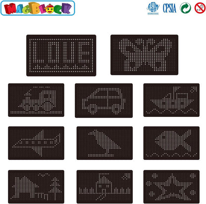 MAGBLOCK Magnetic Drawing Board Kids Writing Pad with Magnet Pen, Portable Educational Toys for Toddlers Kids Boys and Girls,Gifts Ideal for Travel and Road Trips (8.58in x6.89in)