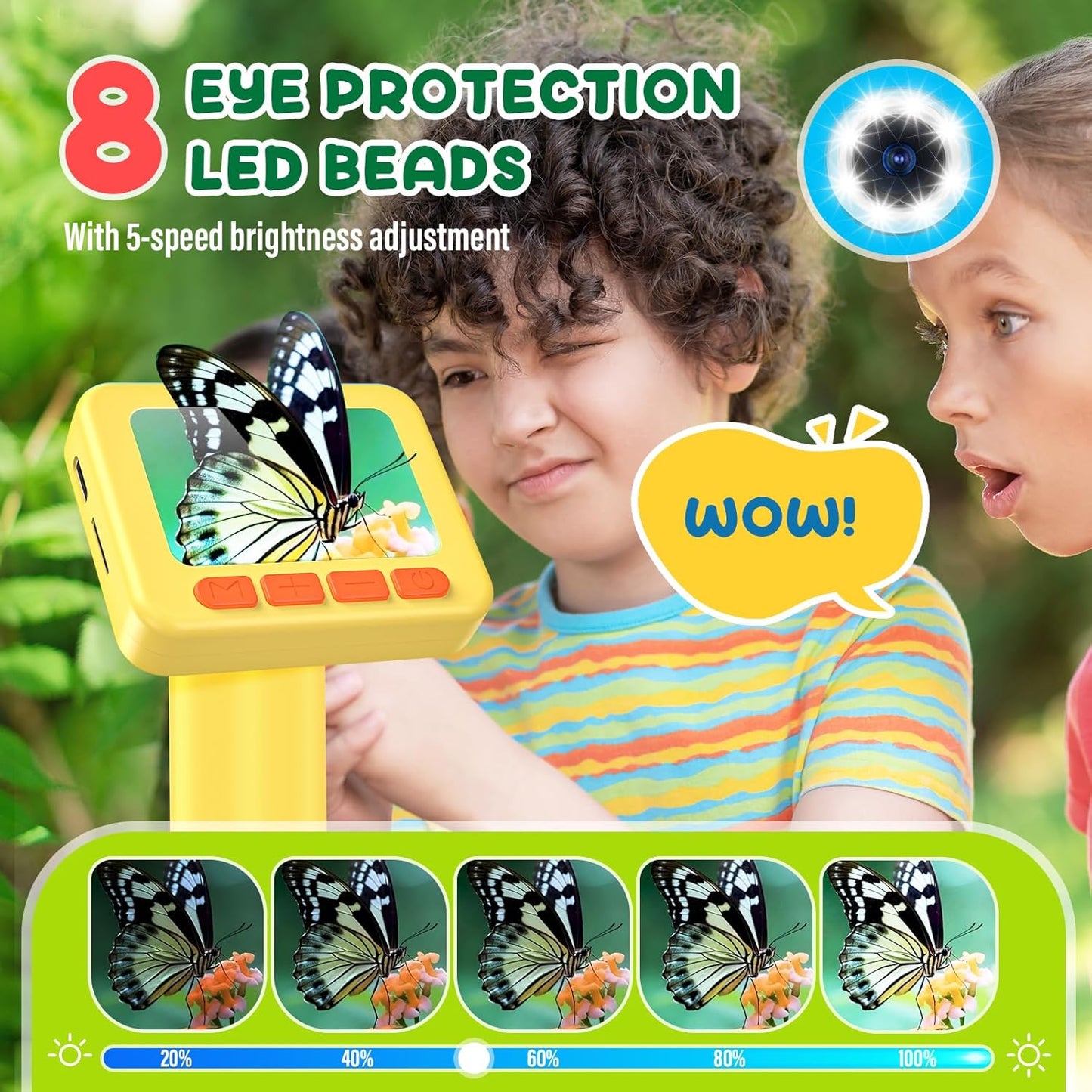 IMICHI Microscope for Kids 50X-1000X Magnification- 2 inch IPS HD Screen, 32GB storage Card, 1080P Video, 2-Hour Battery Life, Easy Carry, Slides Included - Perfect Science Kit Gift for Kids Ages 8-12