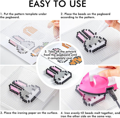 INSCRAFT 30,000 Fuse Beads Kit-30 Individual Packs of Iron Beads Set with 3 Pegboards, 5 Ironing Paper, 10 Patterns, Gifts for Birthday Christmas, Multicolor 5mm Melty Beads Bulk Refill Kit