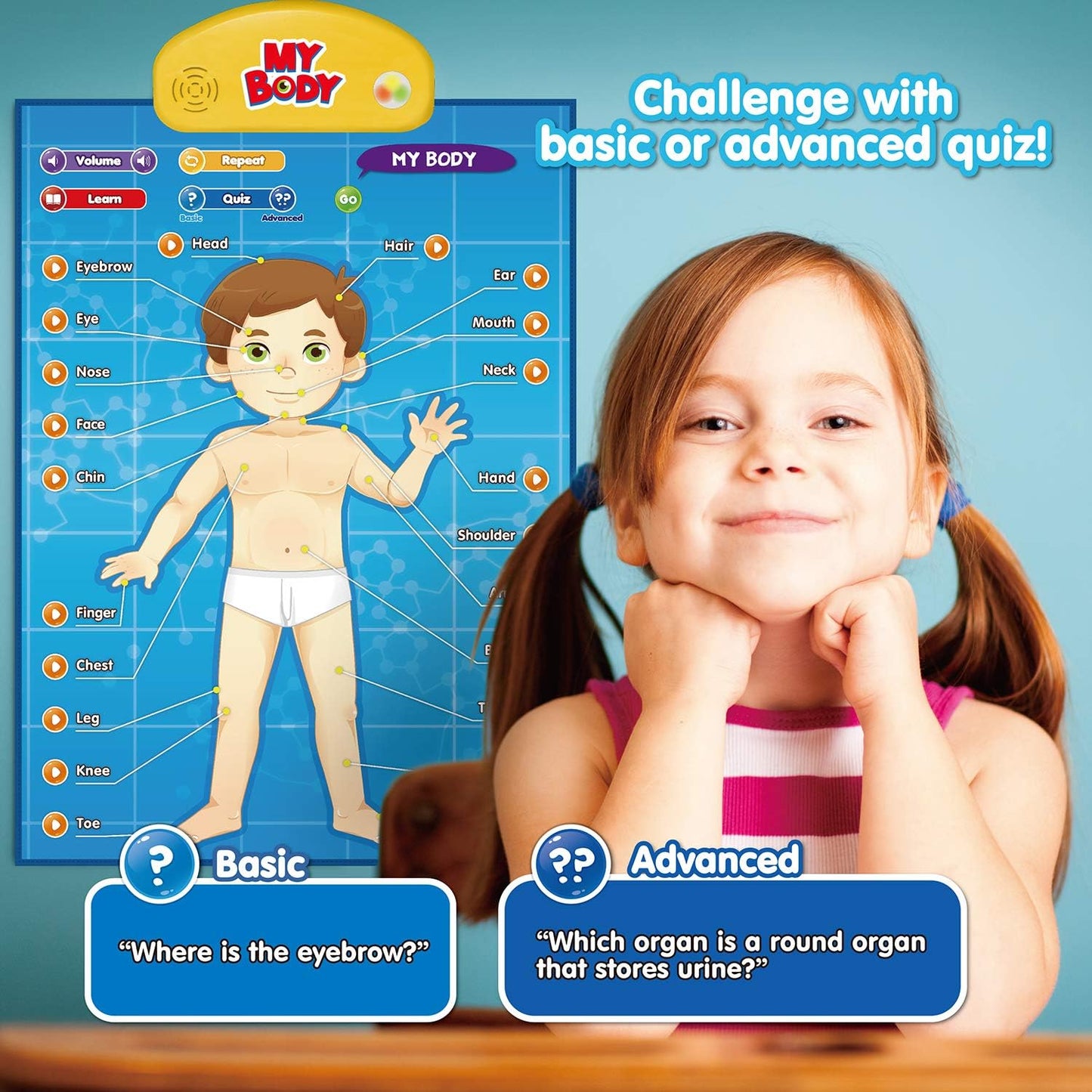BEST LEARNING i-Poster My World – Interactive Talking World Map for Kids Ages 5-12 to Learn Countries, Flags, and Fun Facts About Our Planet