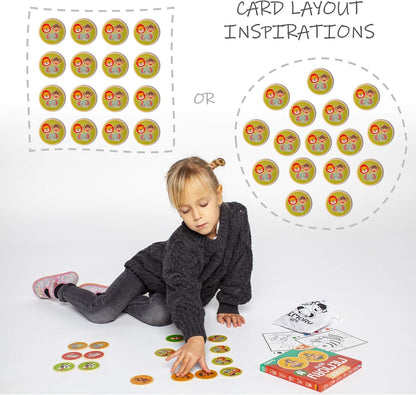Montessori-Inspired Wooden Matching Game for Toddlers 2-4 Years - Durable, Scratch-Resistant 36 Card Set, Includes Carry Bag - Memory Game for Toddlers 2-4 Years - Cognitive Verbal Skills Development