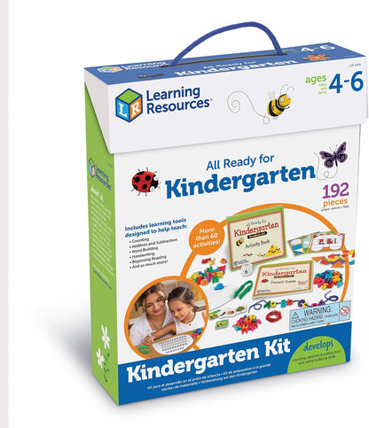 Learning Resources All Ready for Kindergarten Readiness Kit - Classroom Must Haves, Toddler Activities, Homeschool Supplies, Learn to Read, Spelling , Alphabet Kindergarten Workbook