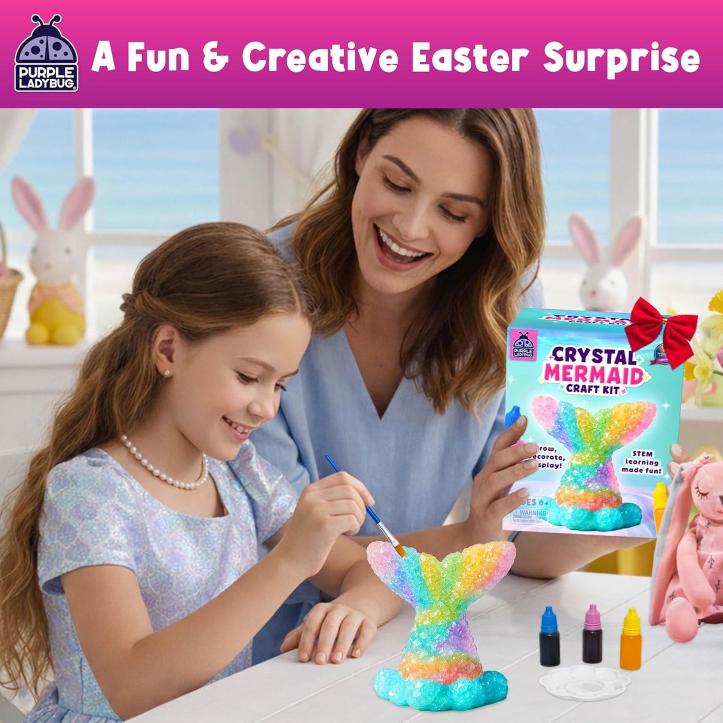 Crystal Growing Kit-Birthday Gifts for Kids Ages 4 5 6 7 8, Crystal Making Experiment for Girls, Grow Your Own Unicorn Crystal, STEM Kit for Girls, Fun Summer Vacation Science Activity for Kids