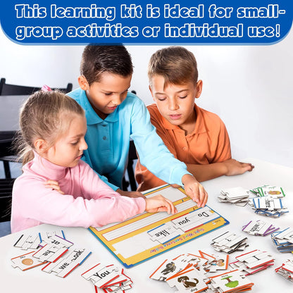 Aizweb Sentence Building Games,Sight Word Puzzles for Kids Kindergarten 1st 2nd Grade Classroom Must Haves,Montessori Phonics Reading Learning Games,Speech Therapy Special Education Toy for Teacher