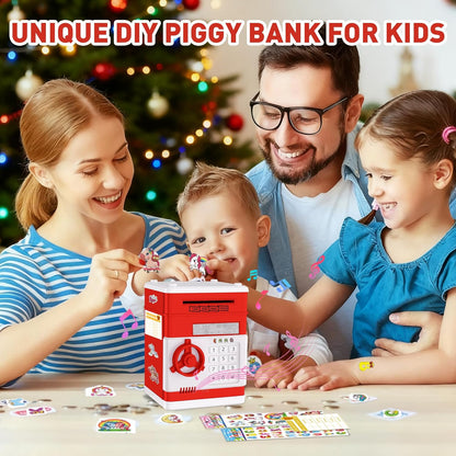 JUNEU Unicorn Piggy Bank for Kids, Gifts for 5 6 7 8 9 10 Year Old Girls, Kids Electronic Piggy Bank, Girls Birthday Gifts, Educational Toys for Girl Boys, Kid Money Saving Box, Mini ATM Coin Bank