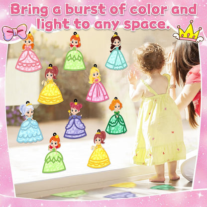 32 Sets Outer Space Suncatchers Craft Kit DIY Window Stained Glass Effect Planet Astronaut Alien Paper Crafts Home School Classroom Decoration Kid Birthday Gift Creative Art Project Activity Game - Colors A