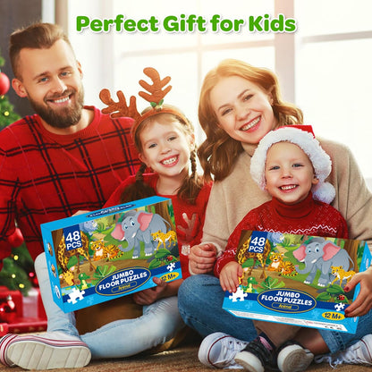 Jumbo Floor Puzzle for Kids, 48 Pieces Large Solar System Jigsaw Puzzles for Kids 3 4 5, Toddler Learning Preschool Educational Toys for 4-8, Birthday for Boys Girls