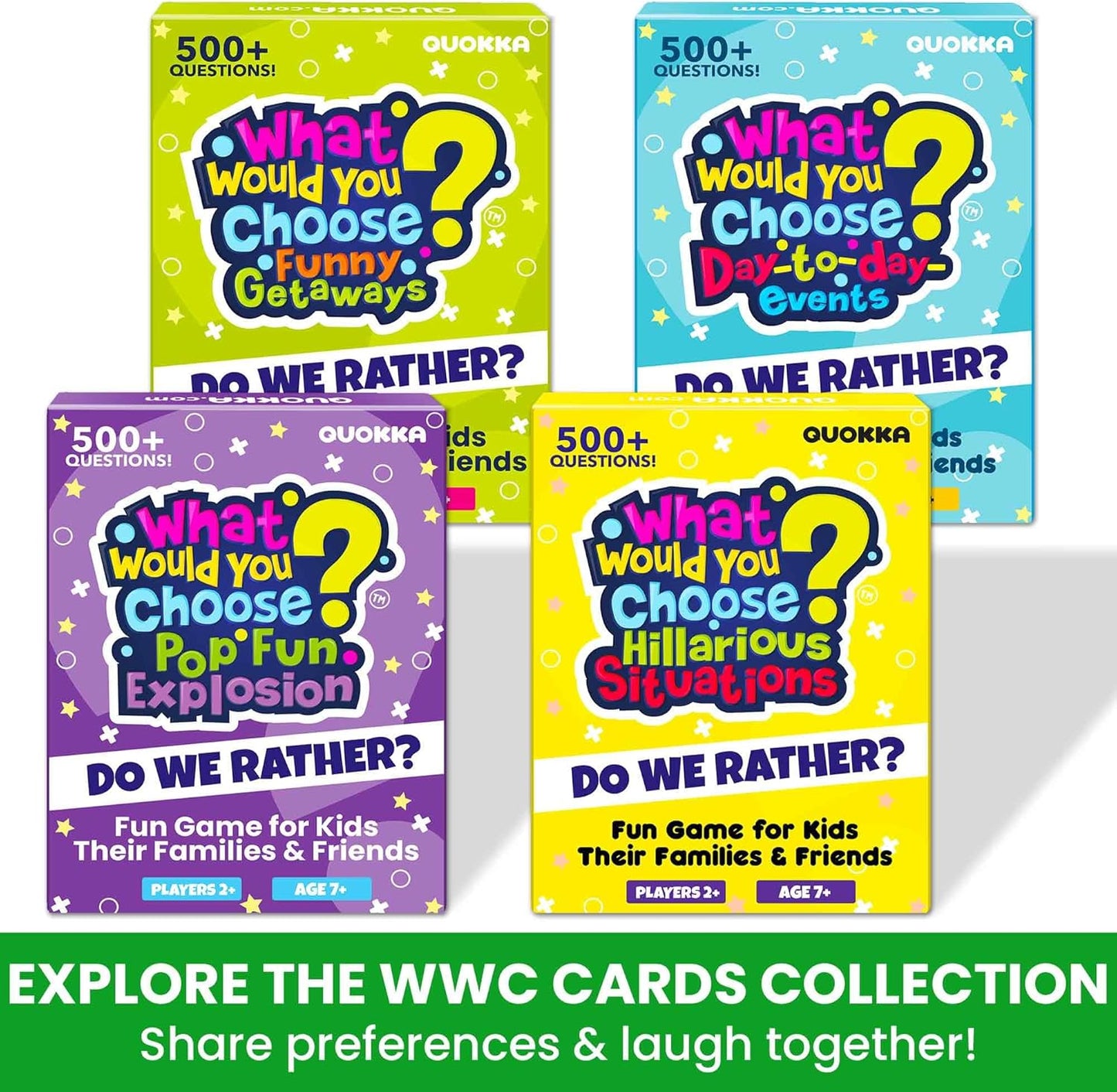 QUOKKA Board Games for Kids 8-12 – Family Games for Kids and Adults – What Would You Choose – 500+ Questions – Original Edition – Fun Card Game for Family Night