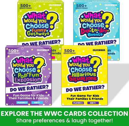 QUOKKA Board Games for Kids 8-12 – Family Games for Kids and Adults – What Would You Choose – 500+ Questions – Original Edition – Fun Card Game for Family Night