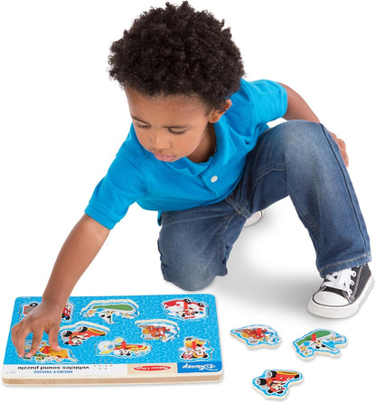 Melissa & Doug Disney Mickey Mouse and Friends Vehicles Sound Puzzle (8 pcs)