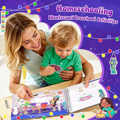 JoyCat Preschool Busy Book for Toddlers 3-5, Dual-Language Learning Activities, Educational Sensory Toys, Autism Learning Materials for Boys & Girls, English and Spanish Version