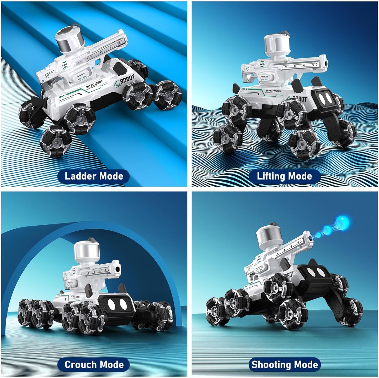 Godboat Robot Dog - Smart Toys for Kids with Music & LED Eyes, 2.4GHZ RC Car, 8-Wheel Stunt, 9+ Lifelike Actions and Water-Shooting, Age 3 4 5 6 7 8 Year Old Boys Girls Christmas & Birthday Gifts 2026