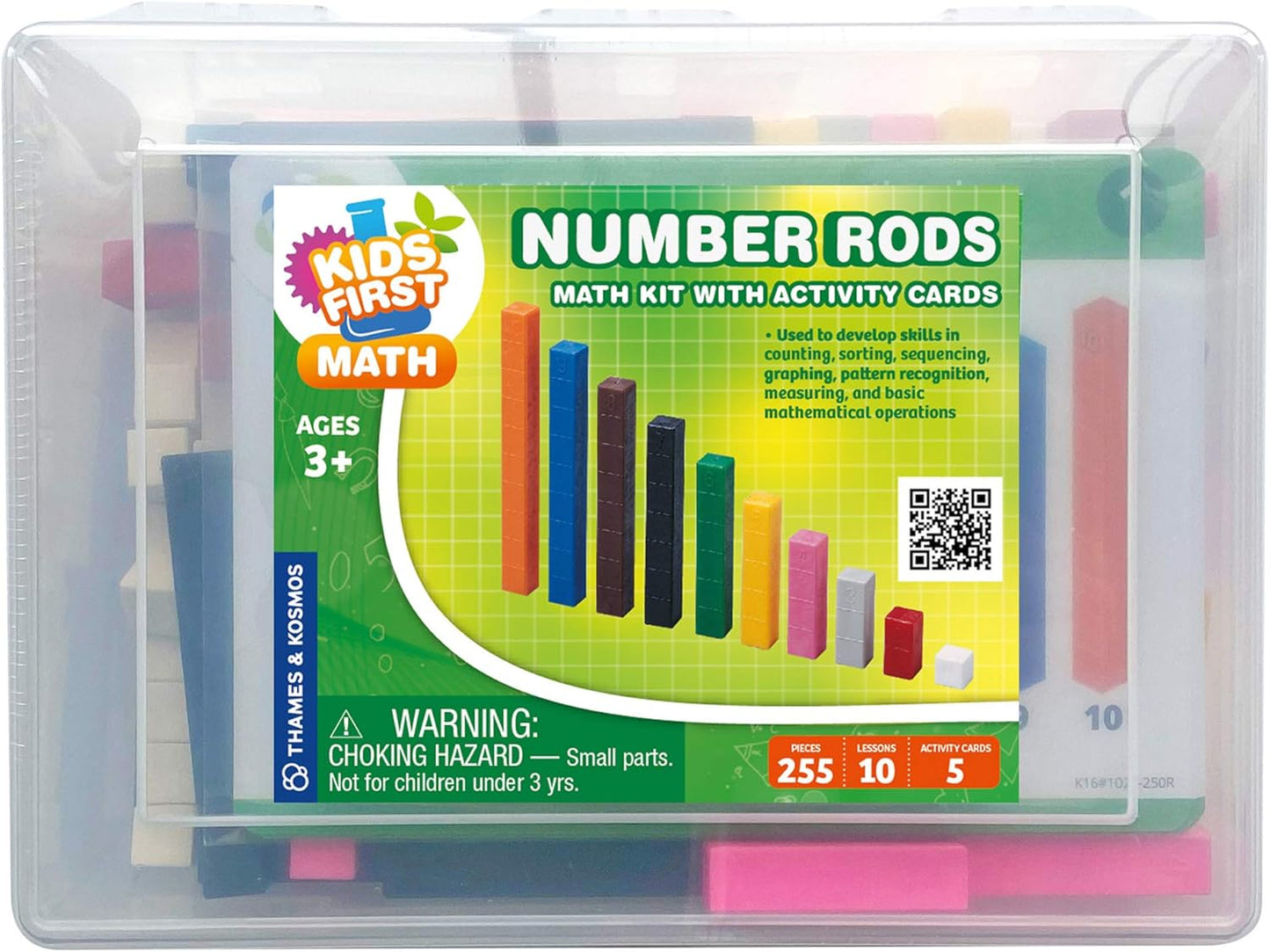 Kids First Math: Number Rods Math Kit w/Activity Cards | Develop Skills in Counting, Sorting, Sequencing, Graphing, Measuring & More | Visual Hands-on Math for at-Home or Classroom Learning, Ages 3+