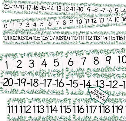 COCHIE Boho Number Line Bulletin Board Border - 20 to 120 Classroom Decorations for Wall Total 34ft, Math Number Lines Border Strips Learning Poster Supplies for Students, Teachers (Bohemian)