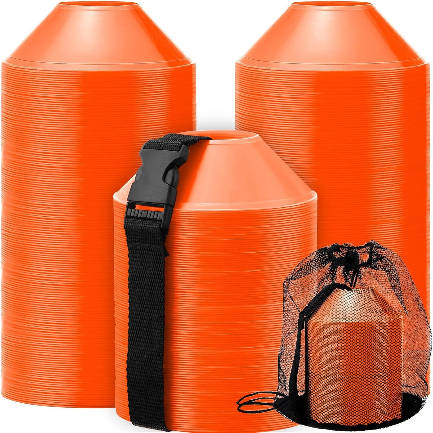 Hanaive 100 Pieces Mini Soccer Cones for Sport Drills 5 Inch Agility Disc Cones with Accessories for Kids Football Training