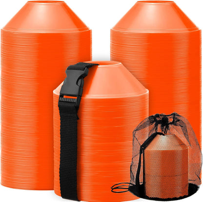 Hanaive 100 Pieces Mini Soccer Cones for Sport Drills 5 Inch Agility Disc Cones with Accessories for Kids Football Training