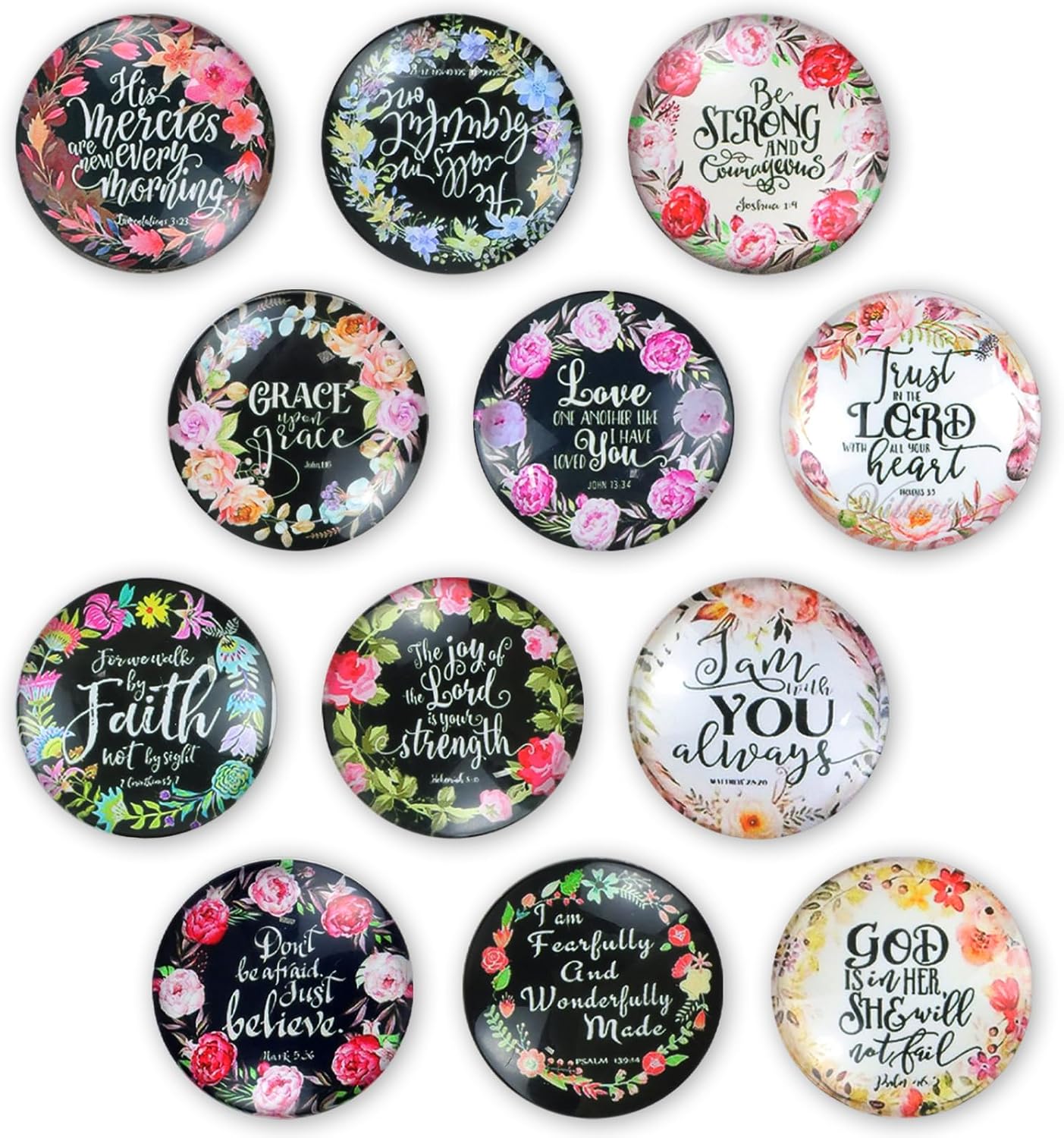12Pcs Christian Magnets Inspiring Words Refrigerator Magnets with Bible Verses Refrigerator Magnets for Fridge Whiteboard Kitchen Bible Magnets Cute Decorative