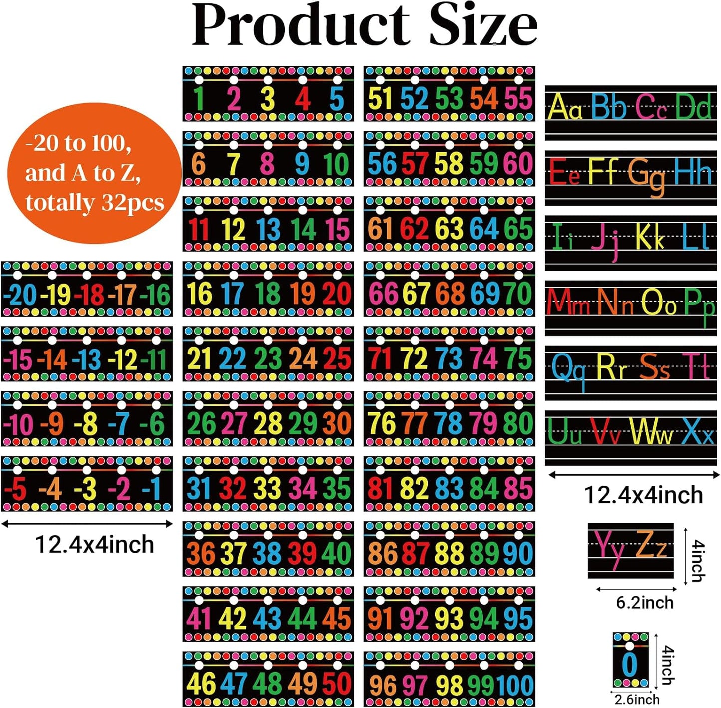 32Pcs A to Z Alphabet and -20-100 Number Cards Boho Bulletin Board Under The Sea Ocean Summer Sunflower Bee Theme Classroom Decorations Math Posters for Wall School Teacher Supplies (Sea Number)