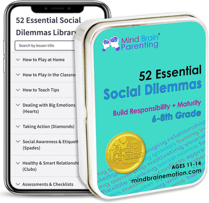 Mind Brain Emotion 52 Essential Conversations for Home, Therapy, Speech, School Classroom - Conversation Cards for Kids, Family, Teacher & Counselor to Build Growth Mindset & Communication Skills
