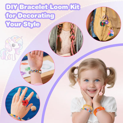 Nicella Bracelet Making Kit Gifts for Girls Ages 8-12, Weaving Loom Kit Toys, 1300+PCS Kids DIY Craft Kits with 2 Weaving Comb, Easter Gifts for Girls 6 7 8 9 10 11 12 Year Old