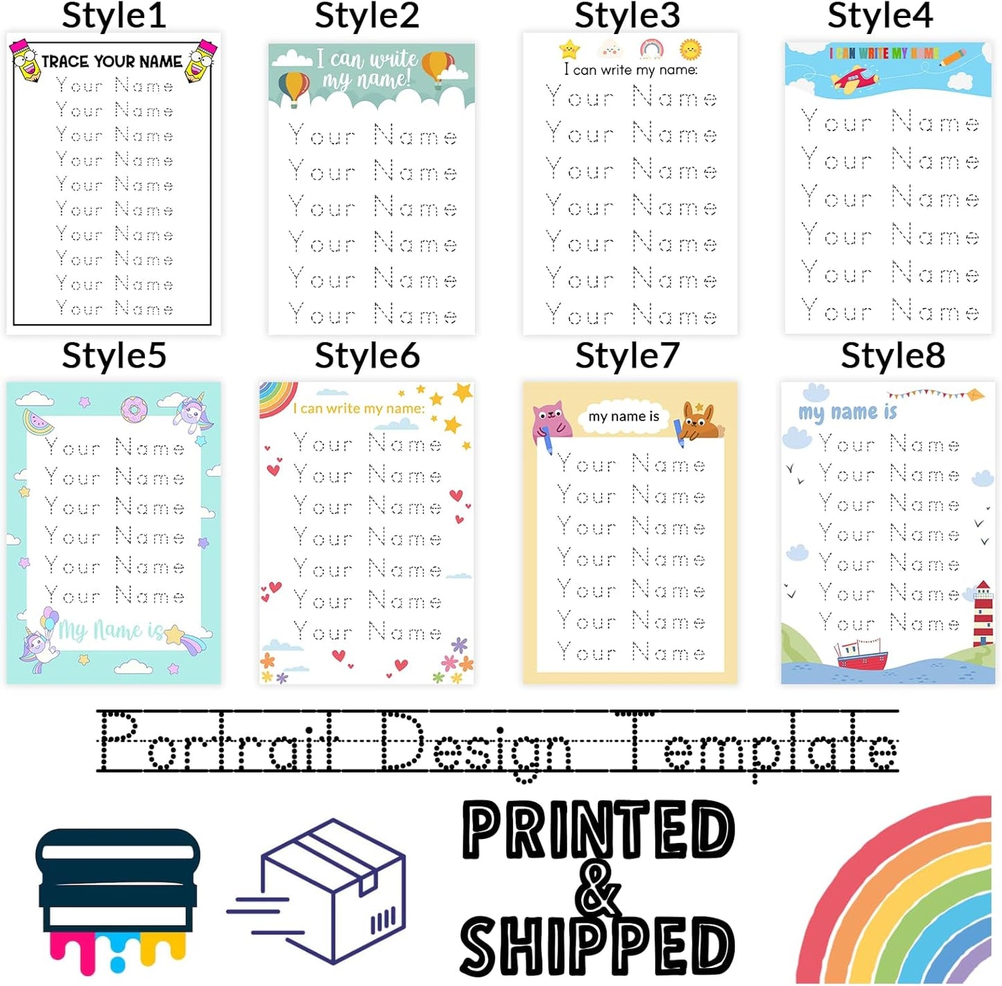 Personalized Name Writing Practice Cusotm Reusable Acrylic Name Tracing Board A4 Size Handwriting Practice for Preschool
