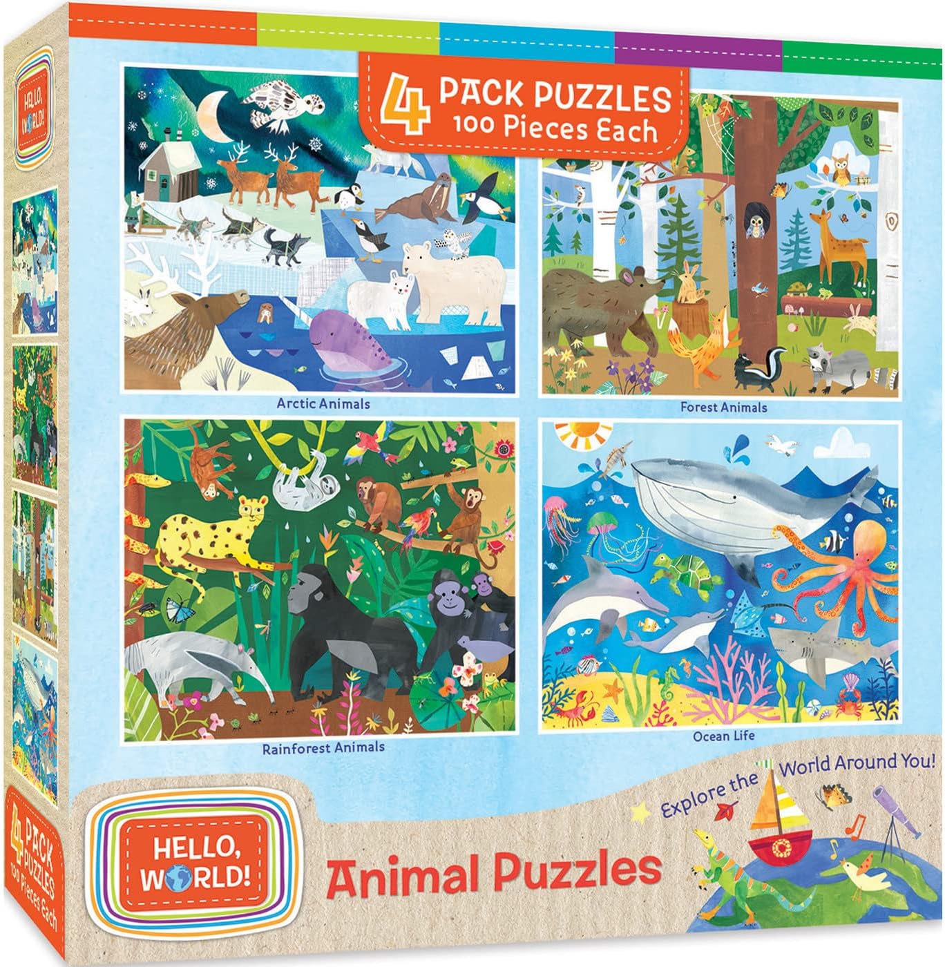 MasterPieces Puzzle Set - 4-Pack 24 Piece Jigsaw Puzzle for Kids - Sesame Street 4-Pack - 8"x10"