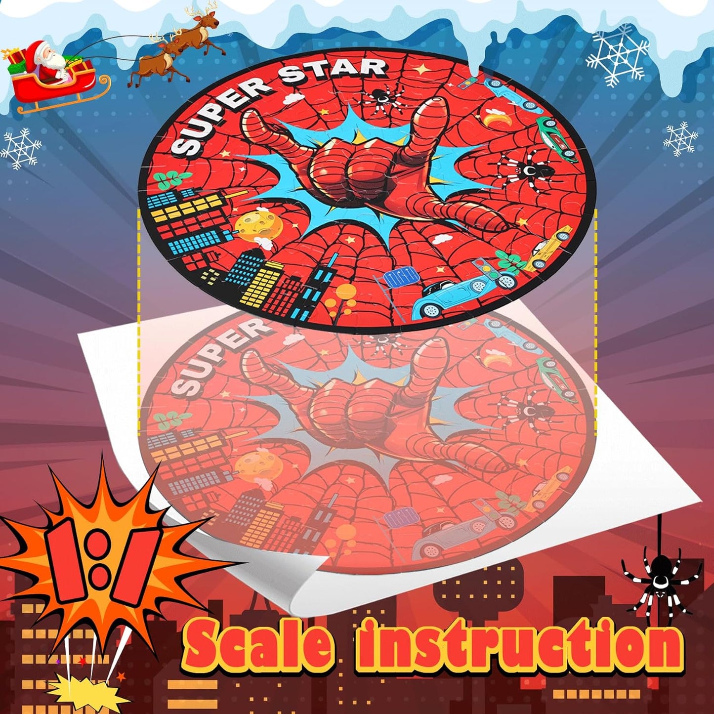 Spider Web Puzzles for Kids Ages 4-6, 70pcS Jumbo Floor Puzzle for Toddlers Ages 2-4, Preschool Toys Educational Puzzles for 3 4 5 6 7 8 Years Old Boys Girls Easter Basket Stuffers