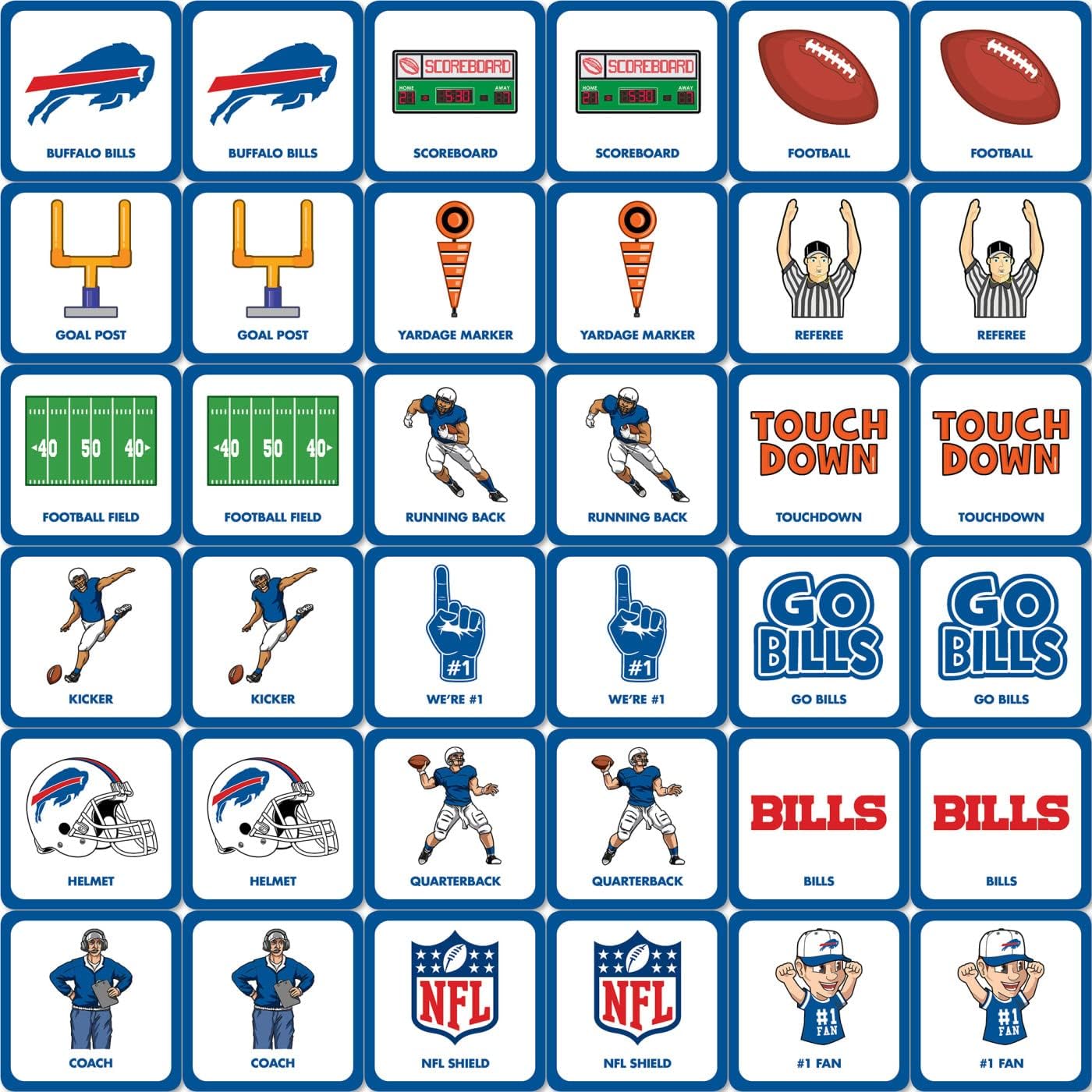 MasterPieces Sports Games - NFL Matching Game - Game for Kids and Family - Laugh and Learn