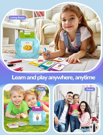 Spanish & English Talking Flash Cards for Toddlers, 510 Sight Words Bilingual Learning Toys for Children, Autism Pocket Speech Therapy Toys, Español Vocabulary Educational Flashcards