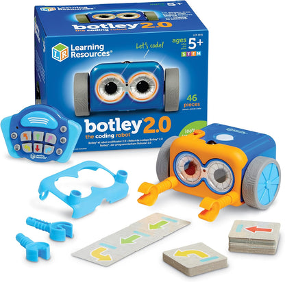 Learning Resources Botley the Coding Robot 2.0 - STEM Toys, Programming for Kids, Electronic Screen-Free Toys, Critical Thinking, Ages 5+,46 pieces