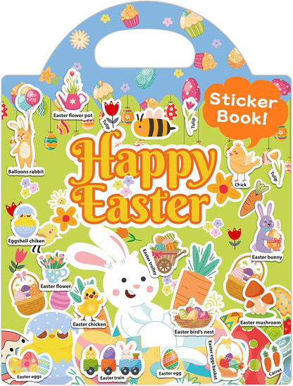 Benresive Reusable Sticker Books for Toddlers, Fun Travel Stickers for Kids, Toddler Sticker Book, Crafts Activities for Toddlers, 3 and Up Birthady Gifts - Vehicle