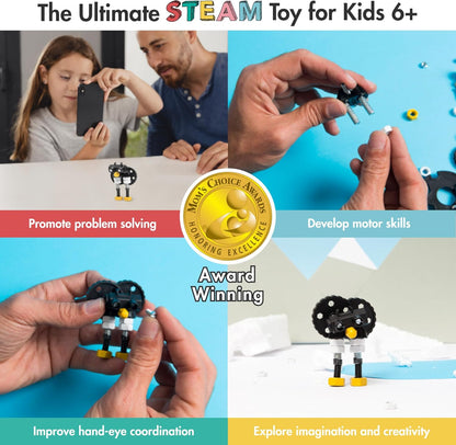 The OFFBITS Offbits Animal Kit - Pingubit, Penguin Model Size Kit with Super Tool + Online Community Unlocking Code, Black, Yellow, Grey, Small (Black Penguin)